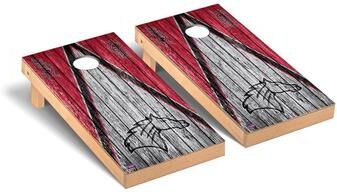 Skip's Garage Rider Broncs Triangle Cornhole Board Set