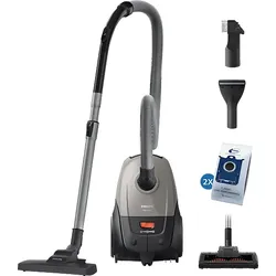 PHILIPS 2000 XD2152/12 Series Multipurpose+, kompakt und leicht, Hepa 13 Filter, kraftvoller Motor, 800 W, inkl. 2 Staubbeutel; Hellgrau. Staubsauger, maximale Leistung: 850 Watt