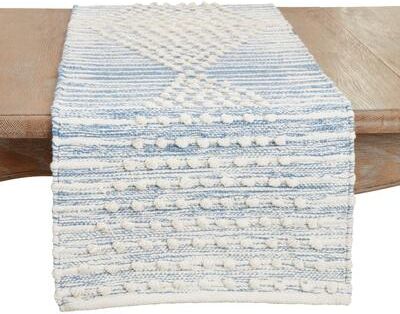 Saro Lifestyle Artisan Woven Stripe Diamond Table Runner