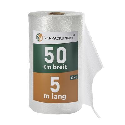 2 x Luftpolsterfolie (0,5 x 5 m) echte 60 my stark, Versandfolie, Polsterfolie zum Schutz von empfindlichen Gegenständen, recycelbar BB-Verpackungen
