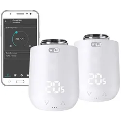 Eurotronic 700223 Comet WiFi Funk-Heizkörperthermostat-Set elektronisch 2er Set, Thermostat, Weiss