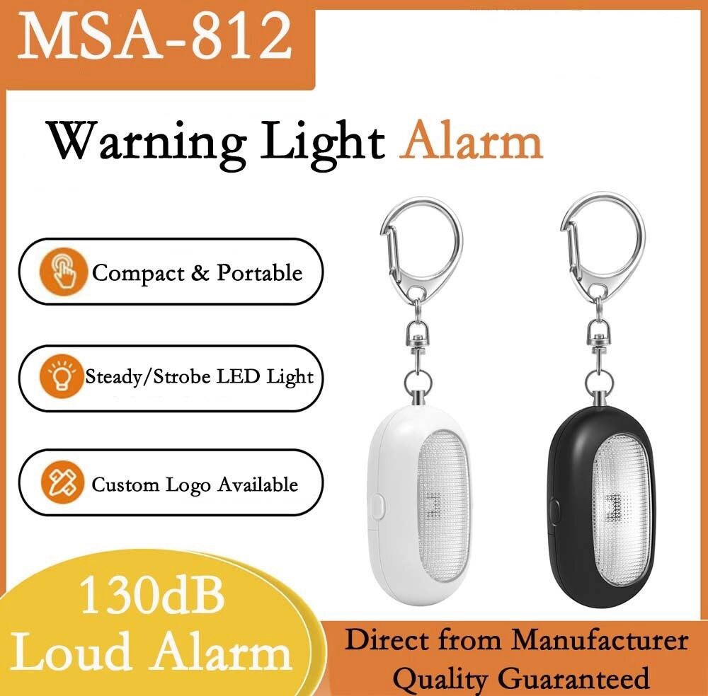 INF Alarme de sécurité personnelle avec lumière LED - Alerte d'urgence 125dB