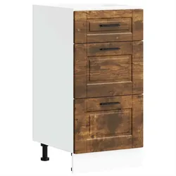 DELUKE Küchenunterschrank SAMU Räuchereiche 40x46x81,5 cm | Küche Unterschrank mit Schublade