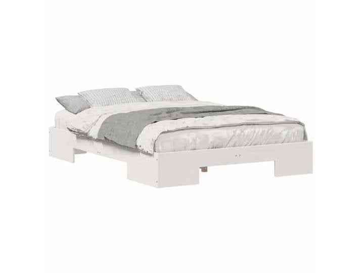 Blanc Cadre de lit Blanc 140x190 cm - Structure de lit LV119419