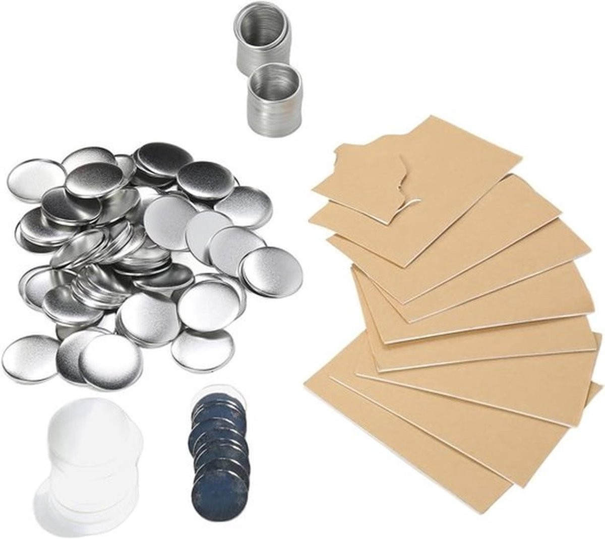 100 stuks Spiegel Ronde Knoppen Zilverkleurig 58mm voor Handcraft