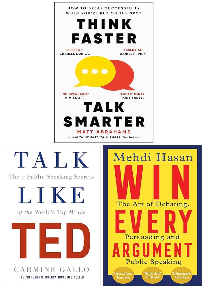 Macmillan Business/Pan Ltd Think Faster, Talk Smarter, Talk Like TED and Win Every Argument 3 Books Collection Set