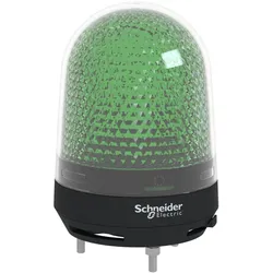 Schneider Electric XVR3B03S Drehspiegelleuchte, Harmony XVR, 100mm, grün, integrierte LEDs, mit Buzzer, 12-24V DC