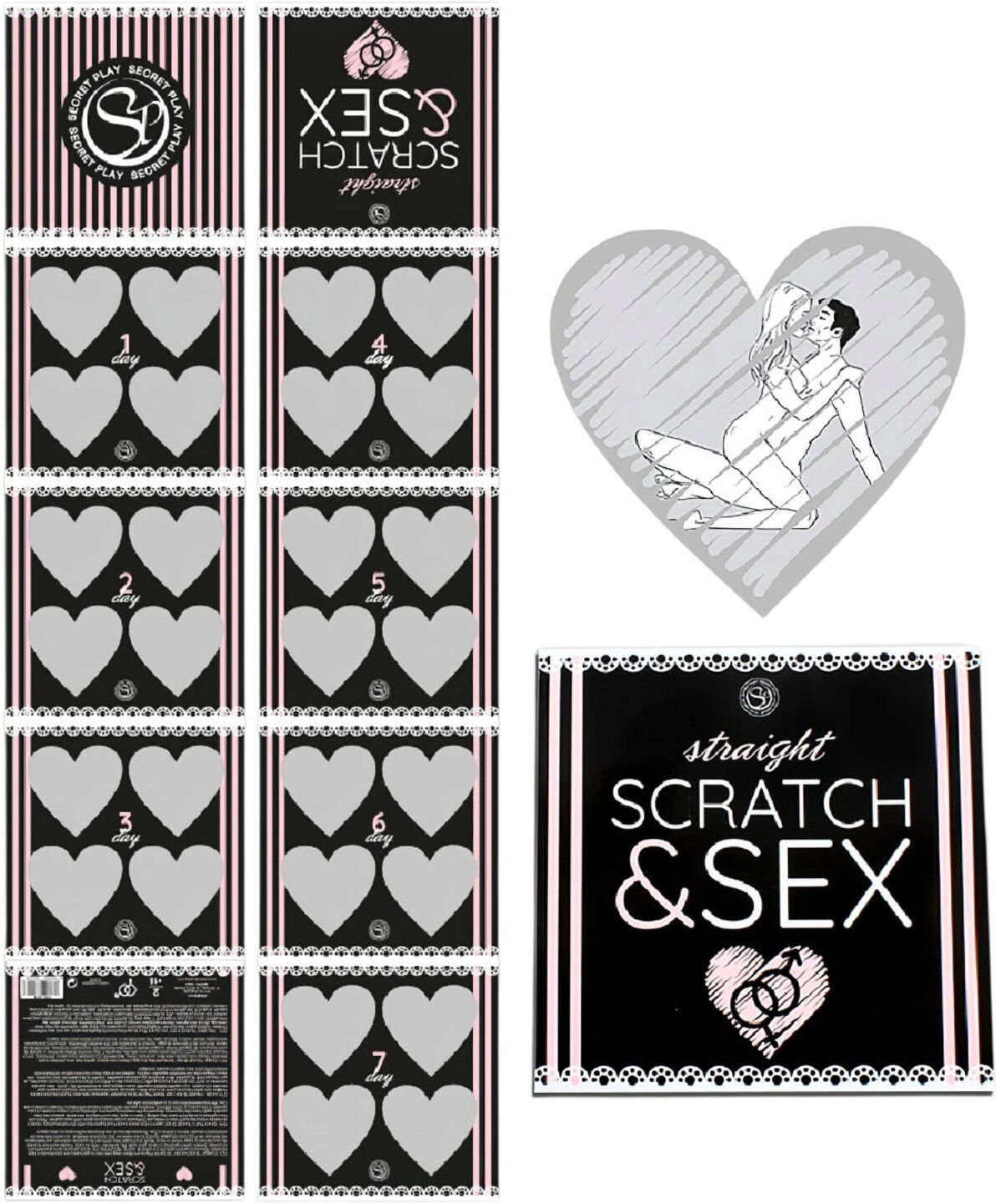 Secret Play Scratch & Sex Straight - scratch-off sex position game for couples (in 5 languages)