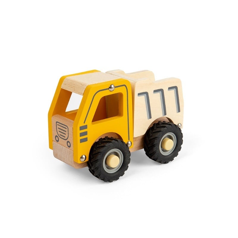 Bigjigs Toys houten kiepwagen speelgoedauto geel
