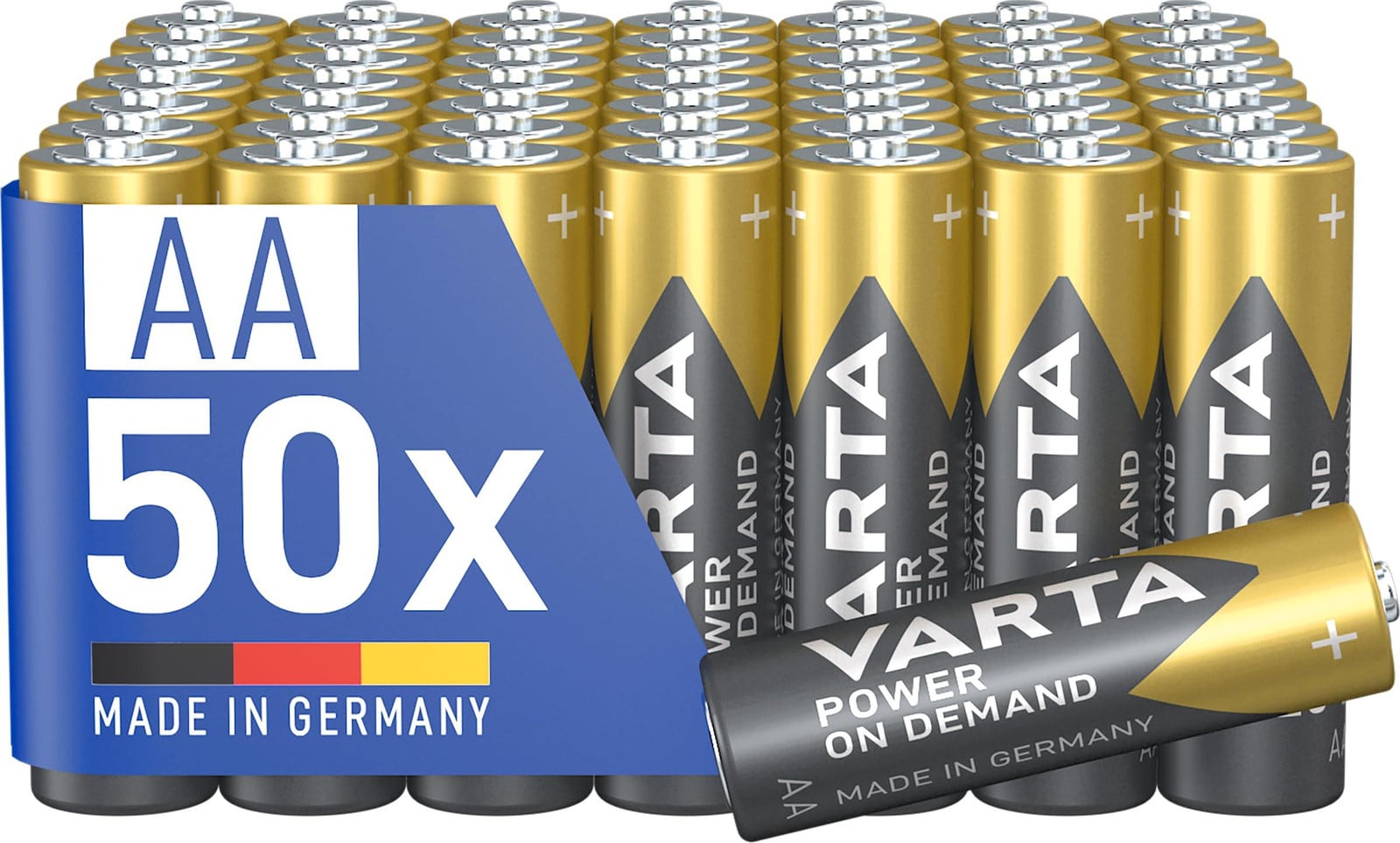 VARTA AA-batterijen Power on Demand, 50 stuks, alkalisch, 1,5 V