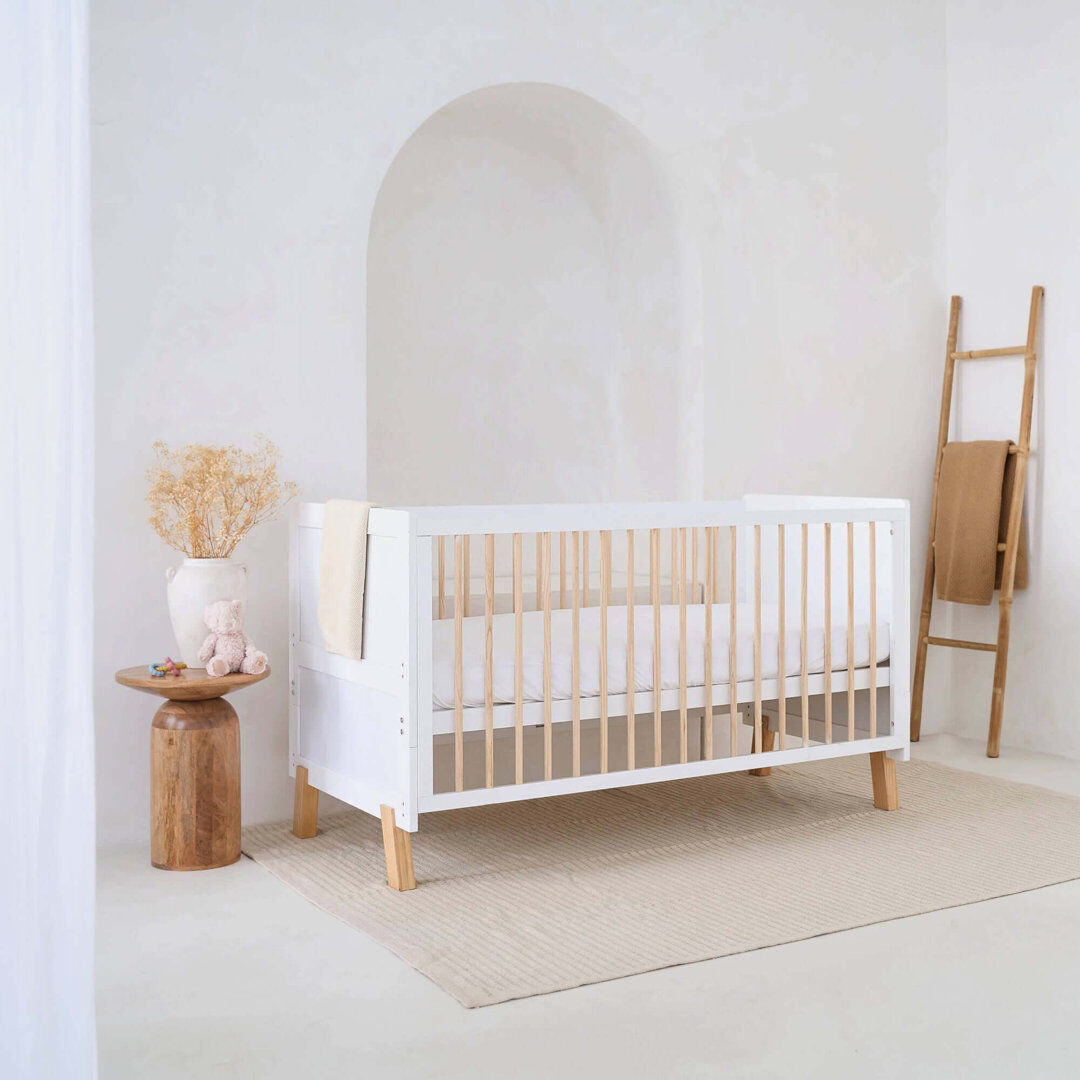 Clair De Lune Essentials Cot Bed Brown;White Standard