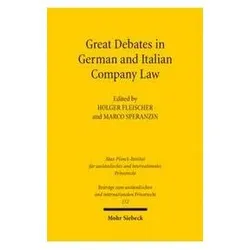 Great Debates in German and Italian Company Law, Fachbücher von Holger Fleischer, Marco Speranzin