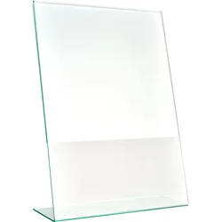 L-Aufsteller mit Glasoptik, PMMA (Acryl), transparent Hochformat | A4, Acryl (PMMA)