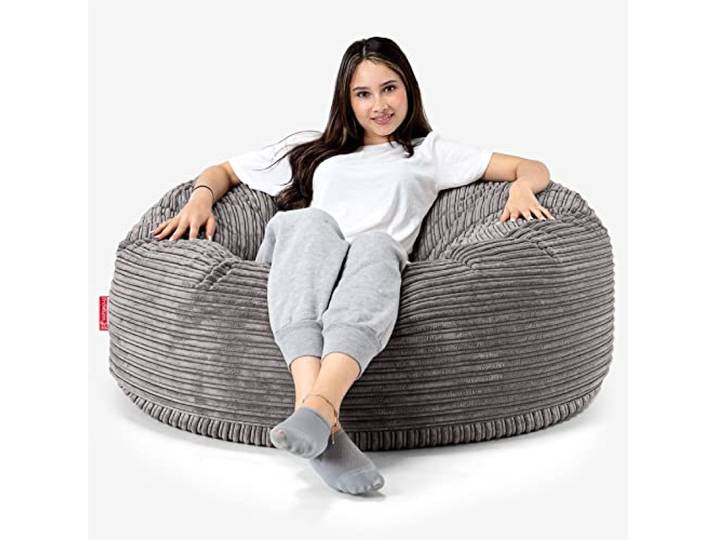 Lounge Pug, 'Mammoth' Sofa Sitzsack XXL, Riesensessel, Cord Schiefergrau