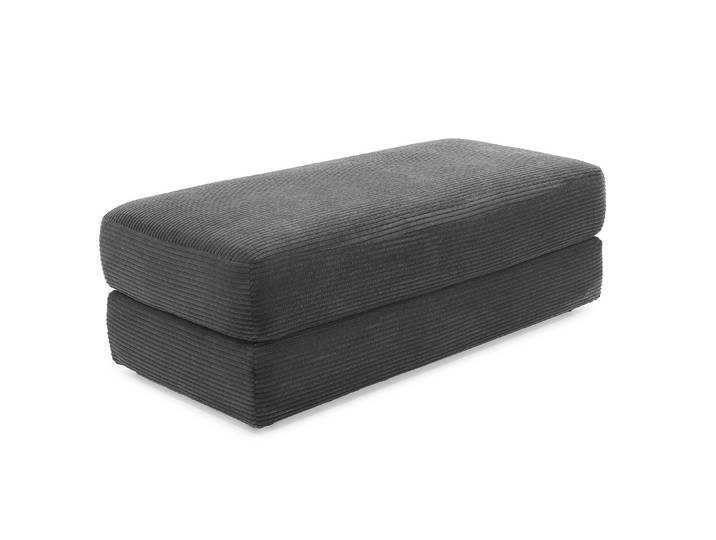Polsterhocker 124x60 cm Federkern Sitzbank Designerhocker in Cord Dunkelgrau / 15255