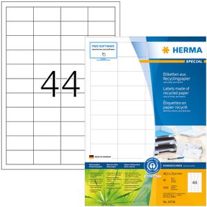 Herma Universaletiketten 10726, Special Recycling, weiß, 48,3 x 25,4mm, 80 Blatt, 3520 Stück