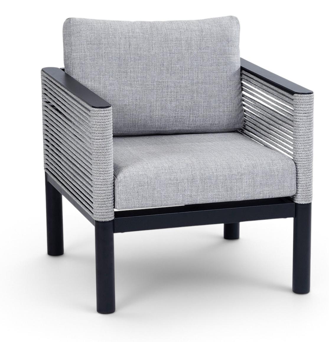 Lounge-Sessel Cuba | Schwarz | Rope & Aluminium | 2er Set