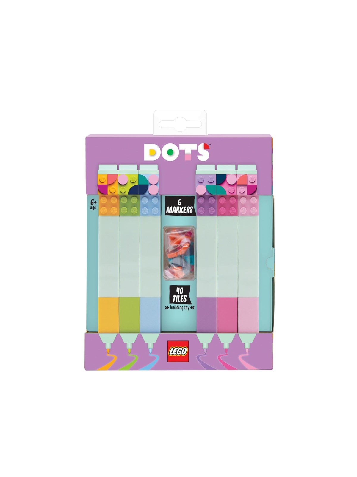 Euromic LEGO DOTS markers 6-pack + 40 colourful tiles