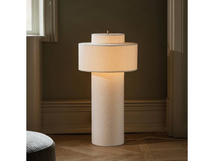 Noah Stehlampe, weiß, Höhe 88 cm, Textil - Globen Lighting - Wohnzimmer - Design - Stoff / Textil - Einflammig