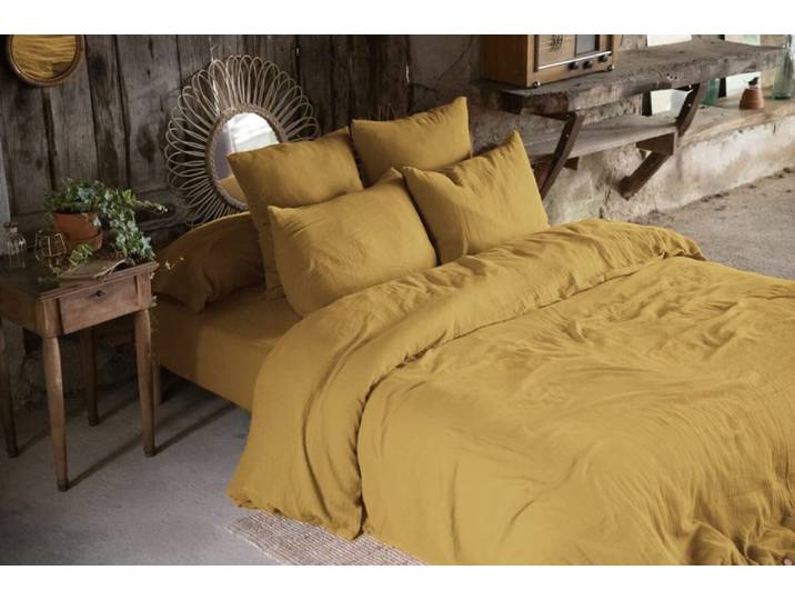 Housse de couette gaze de coton uni