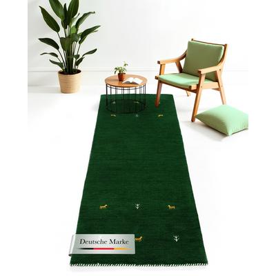 carpetfine "Gabbeh Uni, auch als Läufer und Rund erhältlich" rechteckig 15 mm Höhe reine Wolle, handgewebt, Gabbeh Loom Tiermotiv, große Farbauswahl