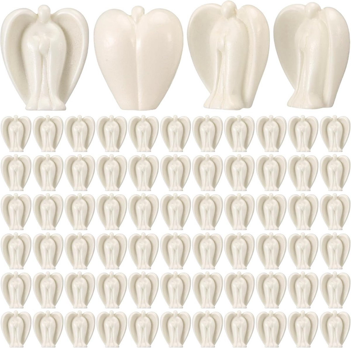Set van 72 witte miniatuur engelbeeldjes van waterdicht hars voor decoratie