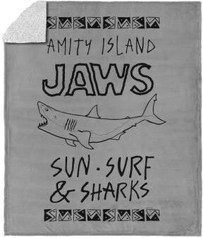 Jaws Amity Island Silk Touch Sherpa Throw Blanket 50x60 inches by THE NORTHWEST GROUP in Island (Size OS)