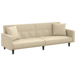Helloshop26 - Schlafsofa mit Kissen Creme Stoff 02_0019245