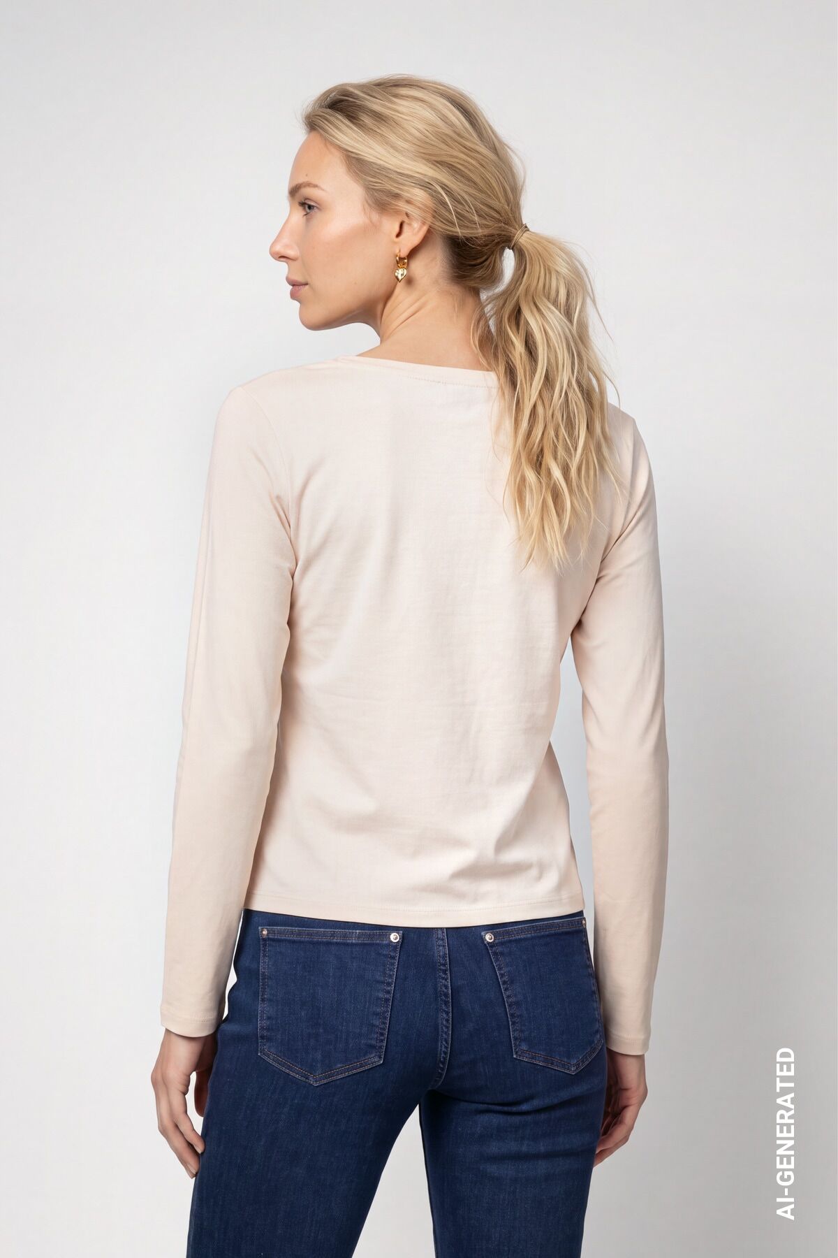 Langarmshirt MONARI, Damen, Gr. 36, beige (crème brûlée), Web, Obermaterial: 100% Baumwolle, unifarben, regular fit taillenbedeckt, Rundhals, eingesetzt abgesteppte Kante, Shirts Langarmshirt, Regular fit mit Rundhalsausschnitt crème brûlée 36