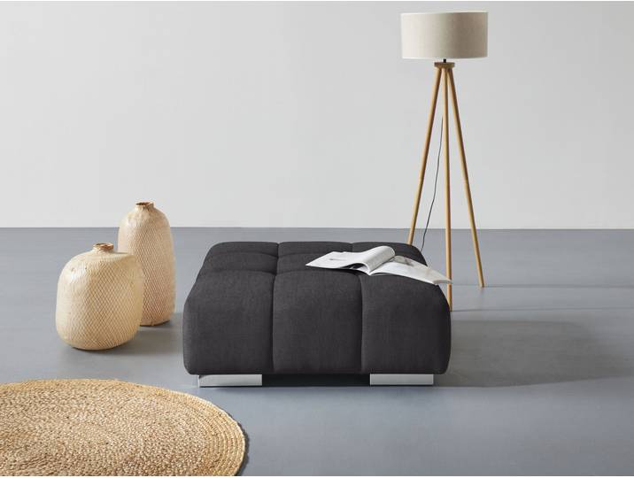Hocker COTTA Orion , schwarz, B:103cm H:42cm T:103cm, 100% Polyester, Hocker, Hocker