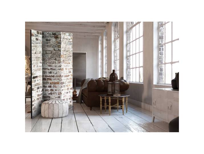 Paravent Old Walls Polaire Marron 135 x 172cm 3 éléments