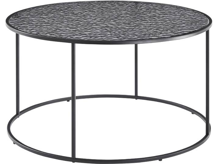 Couchtisch SALESFEVER Coffeetable Wohnzimmertisch für gemütliche Stunden , schwarz, B:80cm H:45cm T:80cm, Metall, Glas, Tische, Couchtisch, Glasplatte mit Strukturoptik