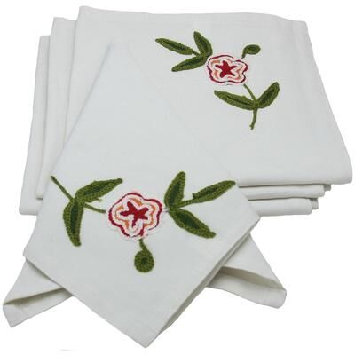 Manor Luxe Flora Linens-21X21-Napkins-Set of 4-Garden Red