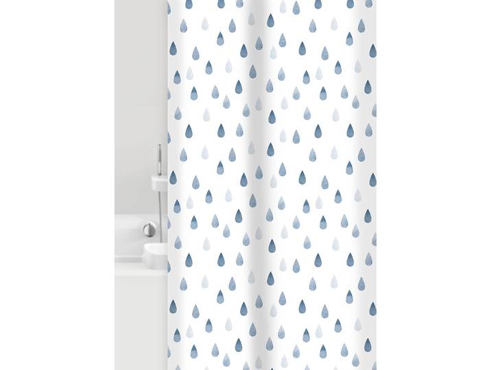 Duschvorhang Drops Polyester PVC Weiß 180 x 200cm