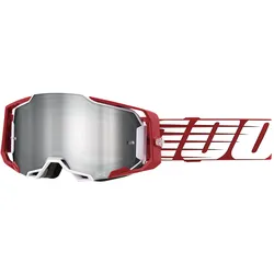 100%, Unisex, Sportbrille, Armega Goggle Oversized Deep Red - Mirror Sil (Rot, Silber), Rot