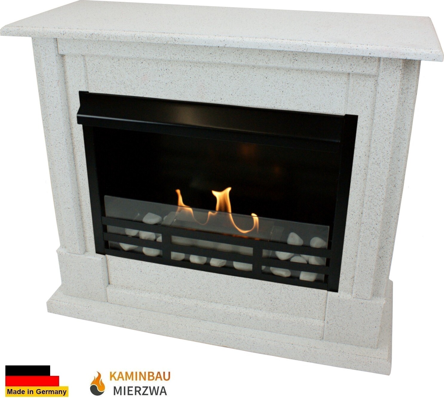 Ethanol und Gelkamin Modell Emily Deluxe Royal Granit Hell
