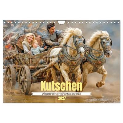 Kutschen - Abenteuerliche Fantasiewerke (Wandkalender 2027 DIN A4 quer), CALVENDO Monatskalender