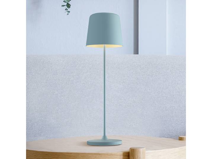 Lampe de table LED Ø 10cm Bleu/Bleu Fer thermopoudré Plastique ABS LED Module LED
