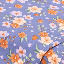 Baumwoll-Jersey "Blumen" mit Elasthan, lila-color