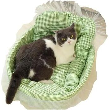 Uplift Essentials Lace Trimmed Pet Princess Sofa Bed green