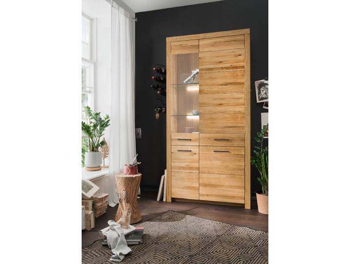 Vitrine Laura in Wildeiche – Montierte Lieferung – 3%-Vorkasse-Rabatt
