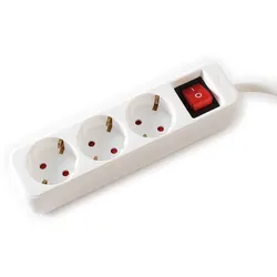 VALUE 3-fach Steckdosenleiste mit Schalter, weiß, 1,5 m