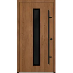 BLACKLINE Aluminium Haustür "AURORA" 68 mm energiesparend Winchester holzähnlich beidseitig innen öffnend DIN rechts