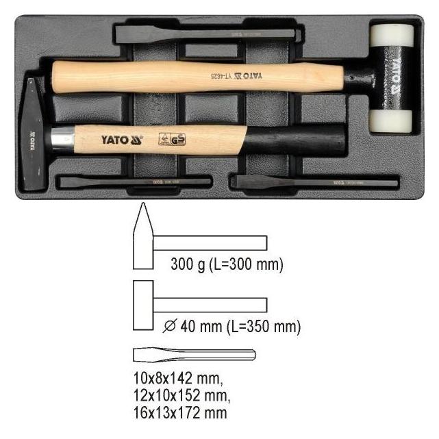 Yato Pvc Tray With Hammer And Punches (YT-5540)