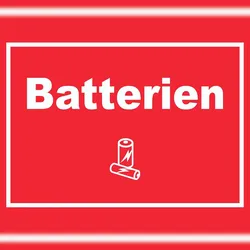 HB-Druck Batterien Mülltrennung Schild Text Symbol AA AAA waagerecht A4 (210x297mm)