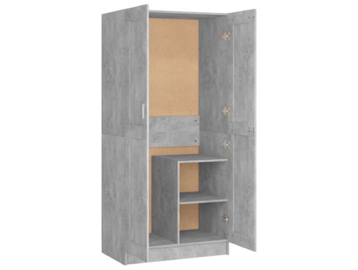 HKQWPBF Kleiderschrank Betongrau 82,5x51,5x180 cm Holzwerkstoff Kompaktes Design, großes Fach, reichlich Stauraum, einfache Reinigung, Holzwerkstoff, Betongrau, Kleidung und Accessoires