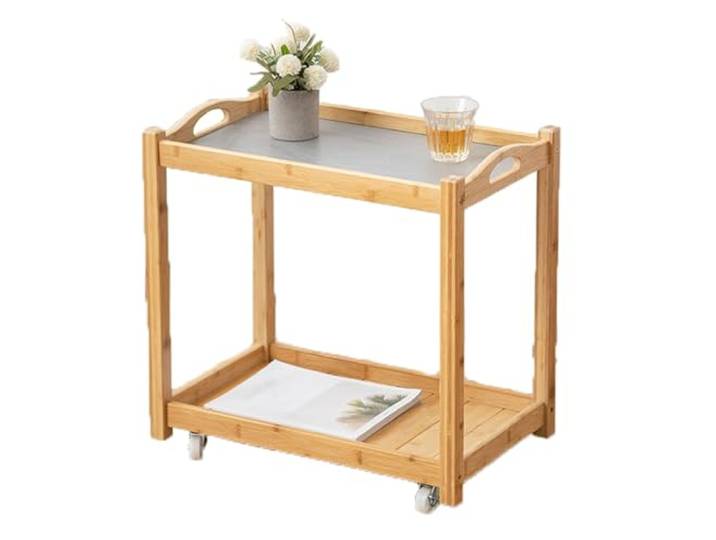 Beweglicher Teetisch, multifunktionaler Beistelltischwagen aus Holz Geeignet for die Aufbewahrung von Gegenständen im Wohnzimmer, Schlafzimmer und Arbeitszimmer couchtisch