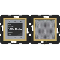 Hager WAN6110C08 Radio Touch UP DAB+, Bluetooth m. Lautsprecher,A.x/C.x, gold, metallisch
