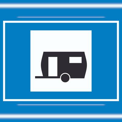 HB-Druck Wohnwagen Symbol Schild A3 (297x420mm)