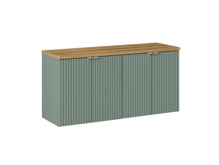 Petits-meubles Waschtischunterschrank 120cm Jade Grün und Holz, 120x57x40 cm, Badezimmer, Badmöbel, Unterschränke